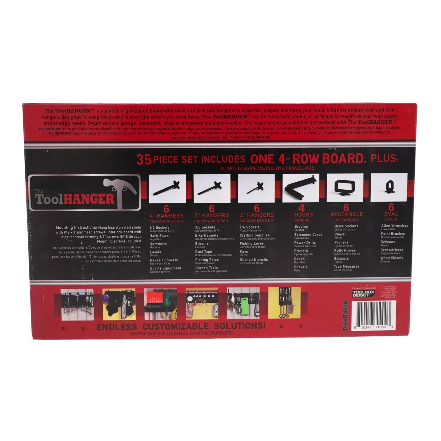 ToolHanger tool holder system for organizing hand tools and workshop equipment