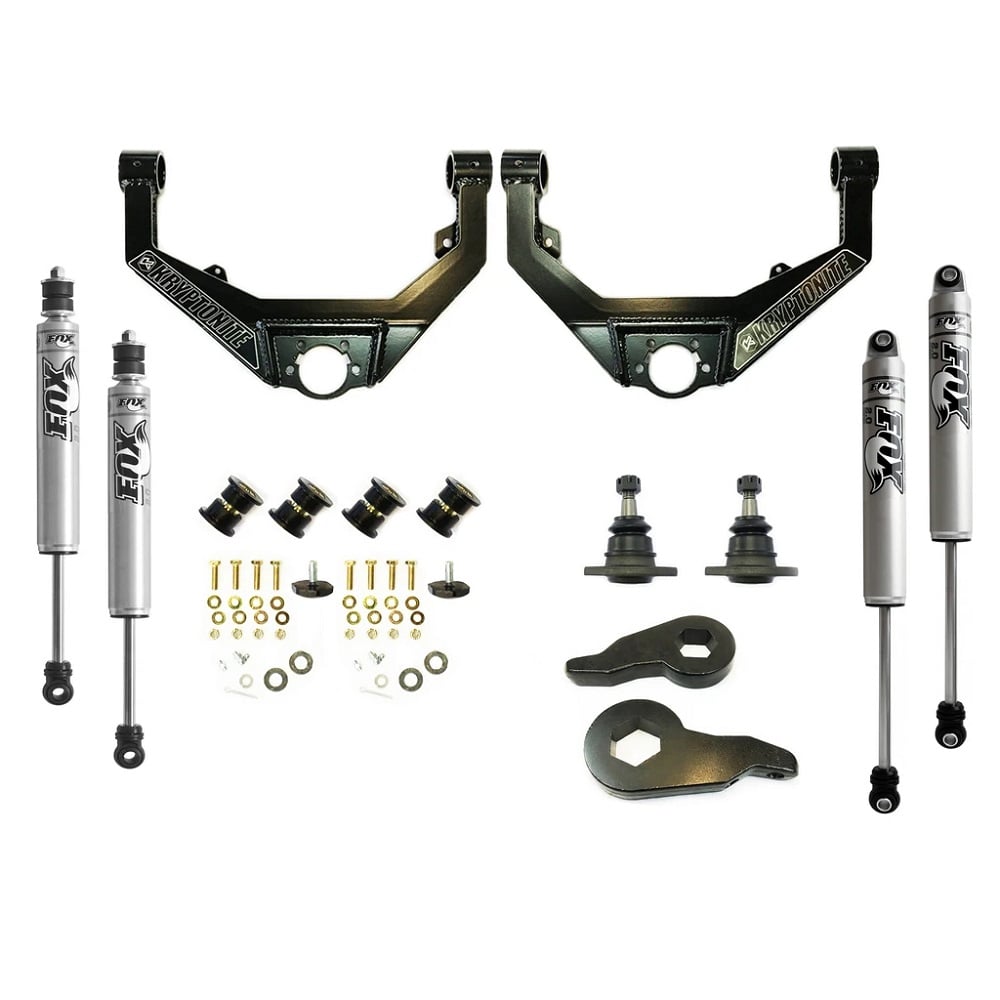Kryptonite Stage 3 Leveling Kit With Fox 2.0 Shocks for 01-10 GM 2500HD and 3500