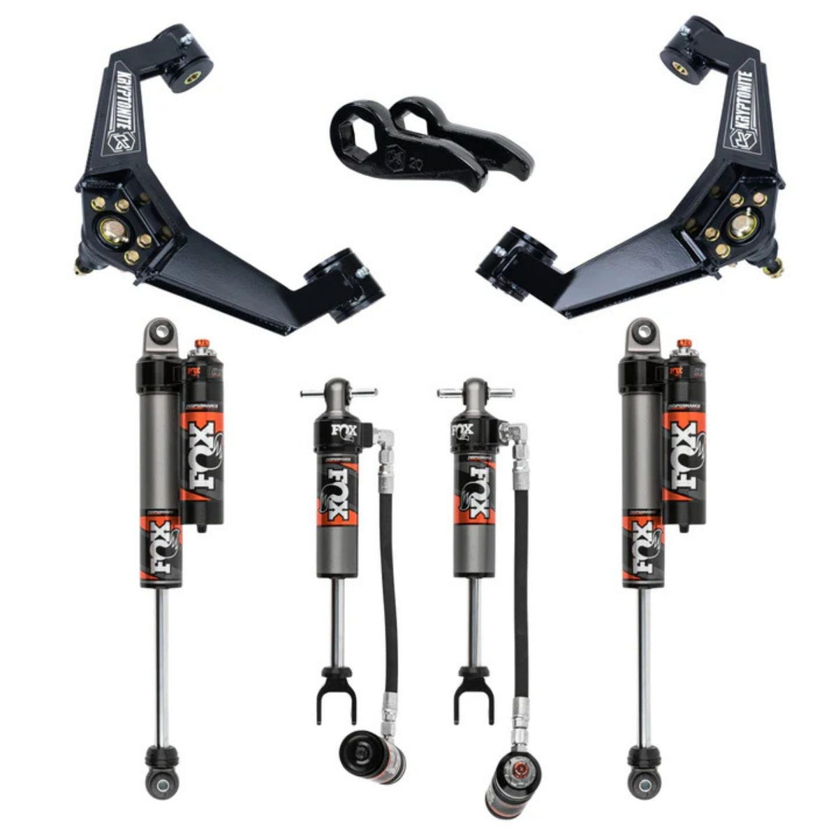 Kryptonite Stage 3 leveling kit with FOX 2.5 Performance Elite shocks for Chevy Silverado HD