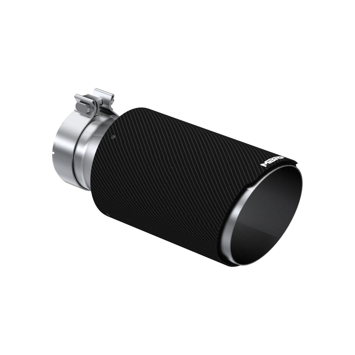 MBRP T304 6" Outlet 4" Inlet Clamp-On Dual Wall Angle Cut Carbon Fiber Exhaust Tip