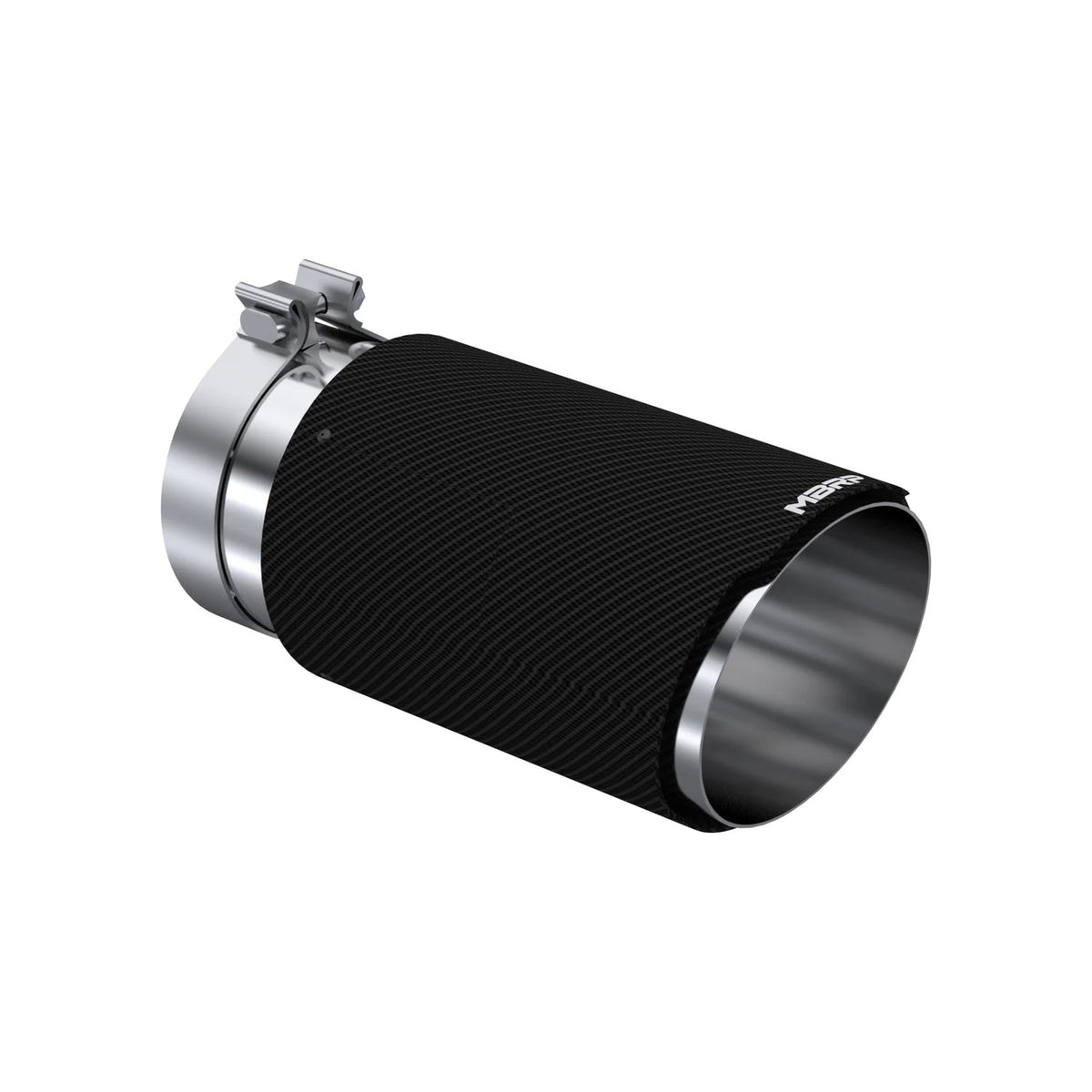 MBRP T304 6" Outlet 5" Inlet Clamp-On Dual Wall Angle Cut Carbon Fiber Exhaust Tip