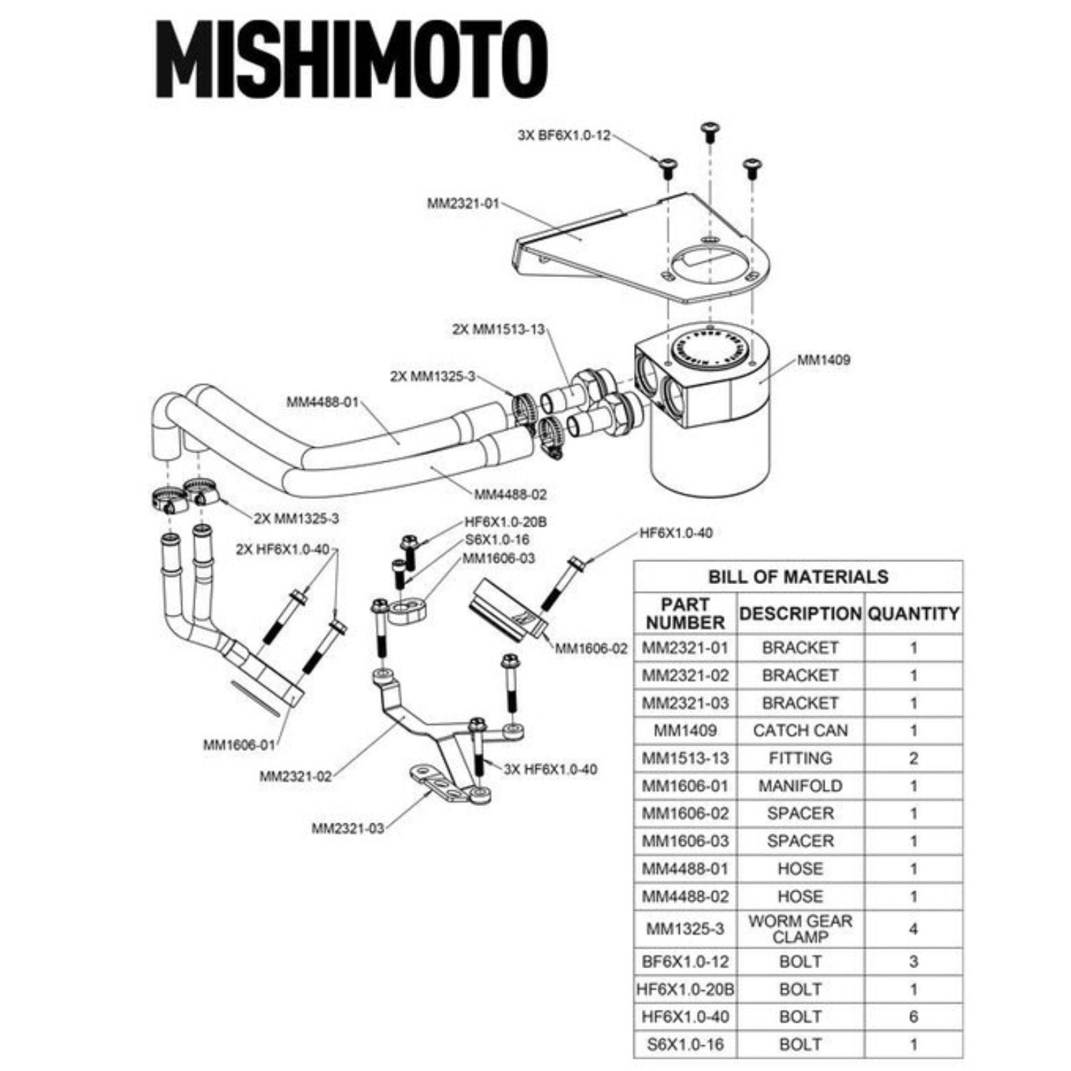 Ford Super Duty 6.7L Powerstroke Mishimoto CCV oil catch can kit blow-by vapor separation system