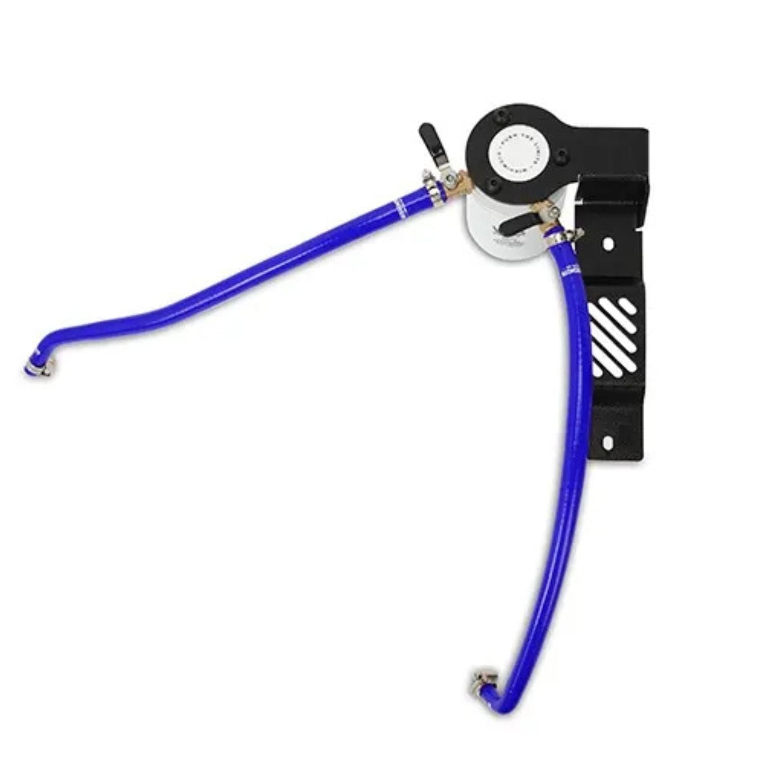 Mishimoto coolant filter kit blue silicone hoses Nissan Titan XD 5.0 Cummins 2016–2019 performance engine bay