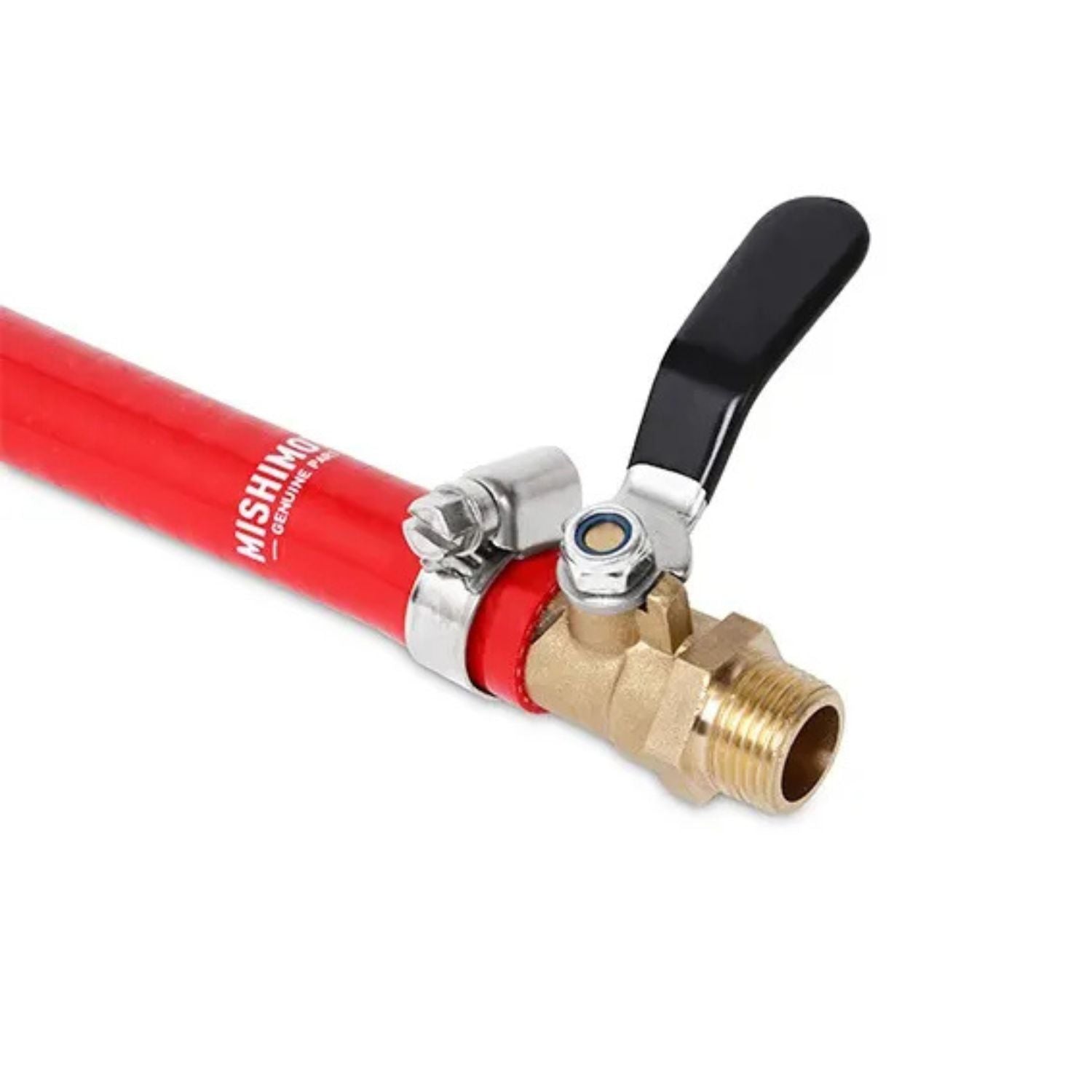 Red coolant hoses Titan XD Cummins Mishimoto direct fit filter kit 6061 aluminum mount brass valves