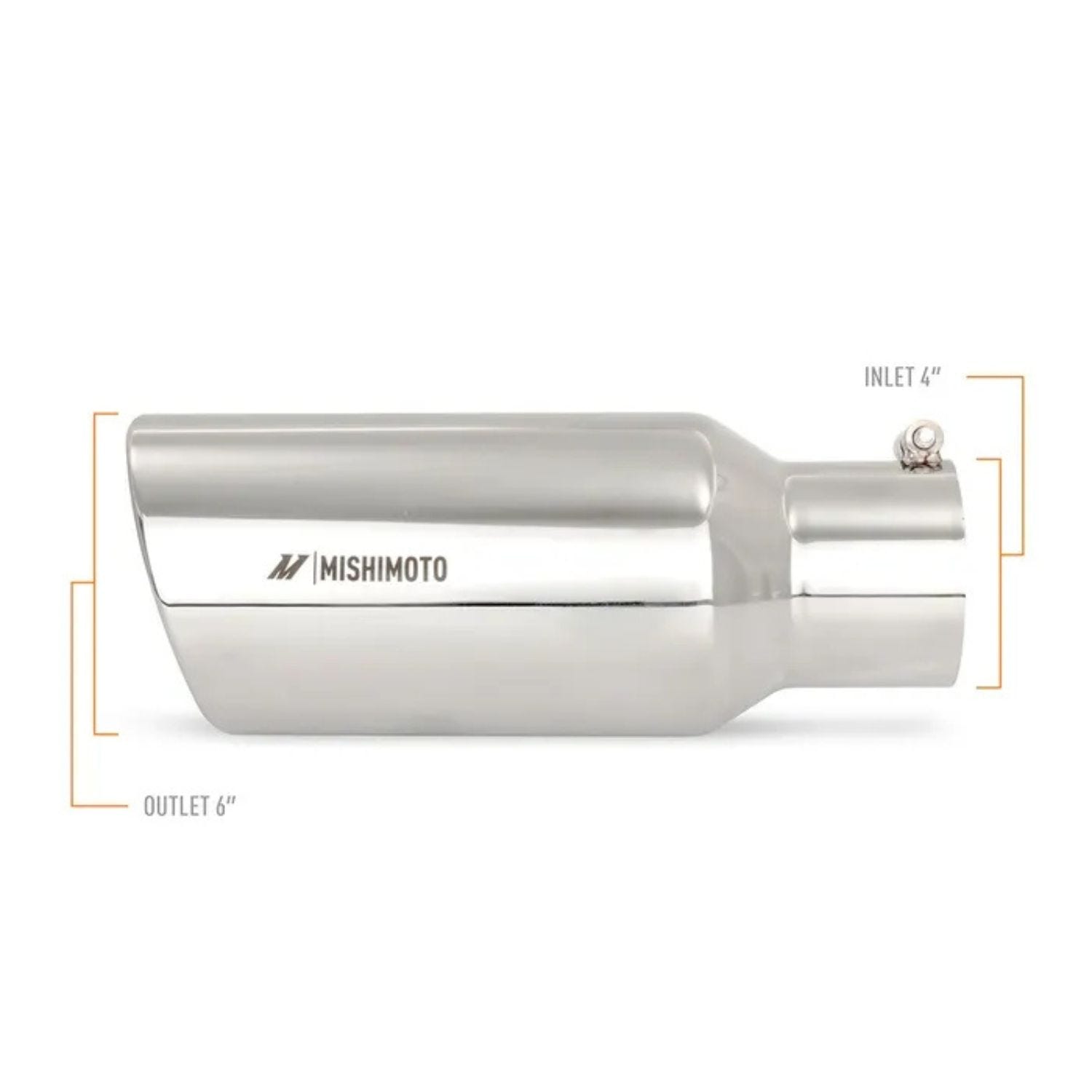 Mishimoto 6 inch diesel exhaust tip fits 4 inch pipe slip fit stainless steel