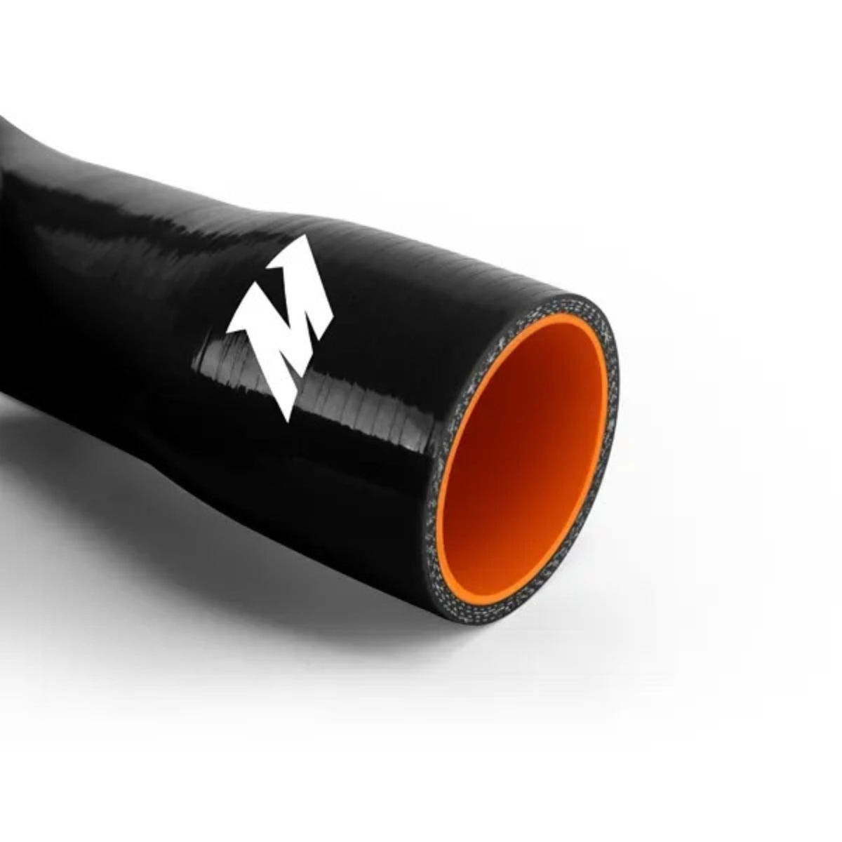 Black Mishimoto coolant hoses Dodge Ram 5.9L Cummins 1998.5-2002 close-up silicone build