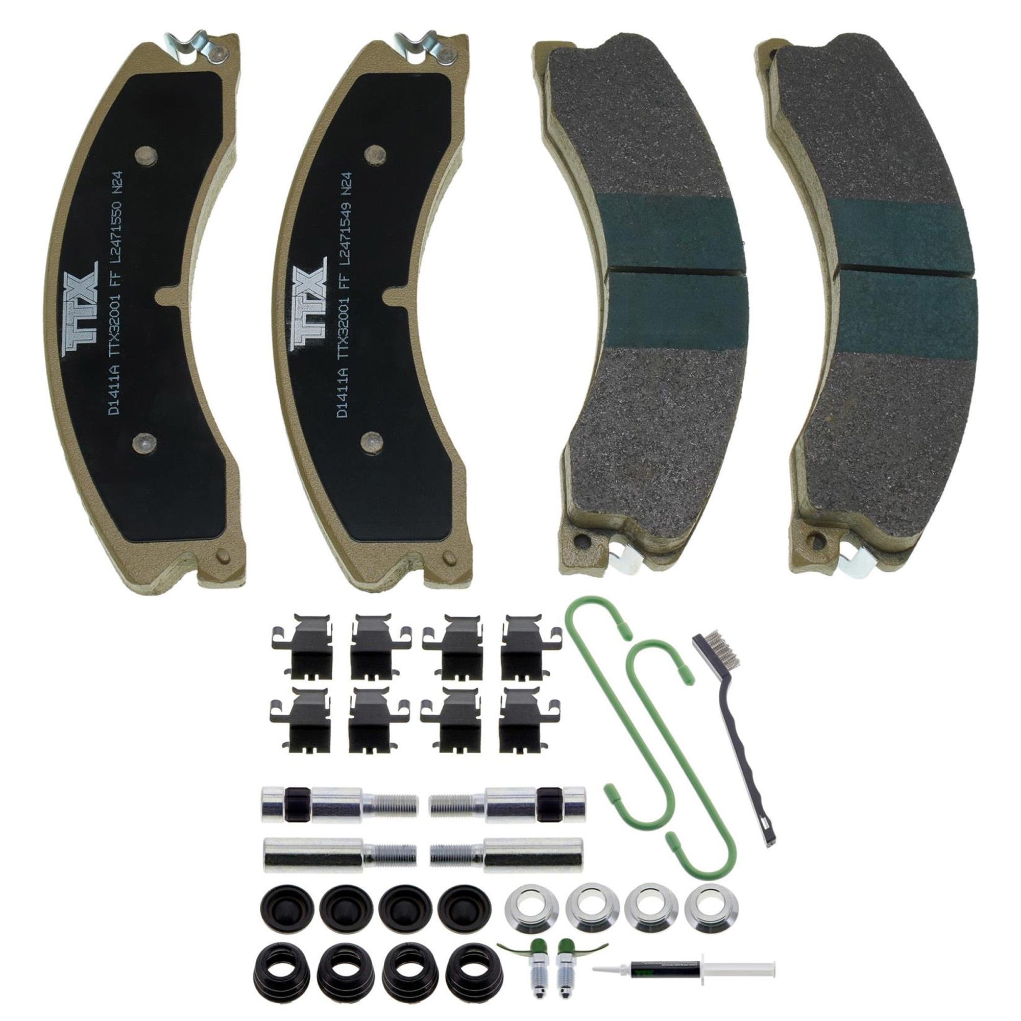 Mevotech TTX Premium Met Front and Rear Brake Pads for 11-19 GM 2500HD and 3500HD