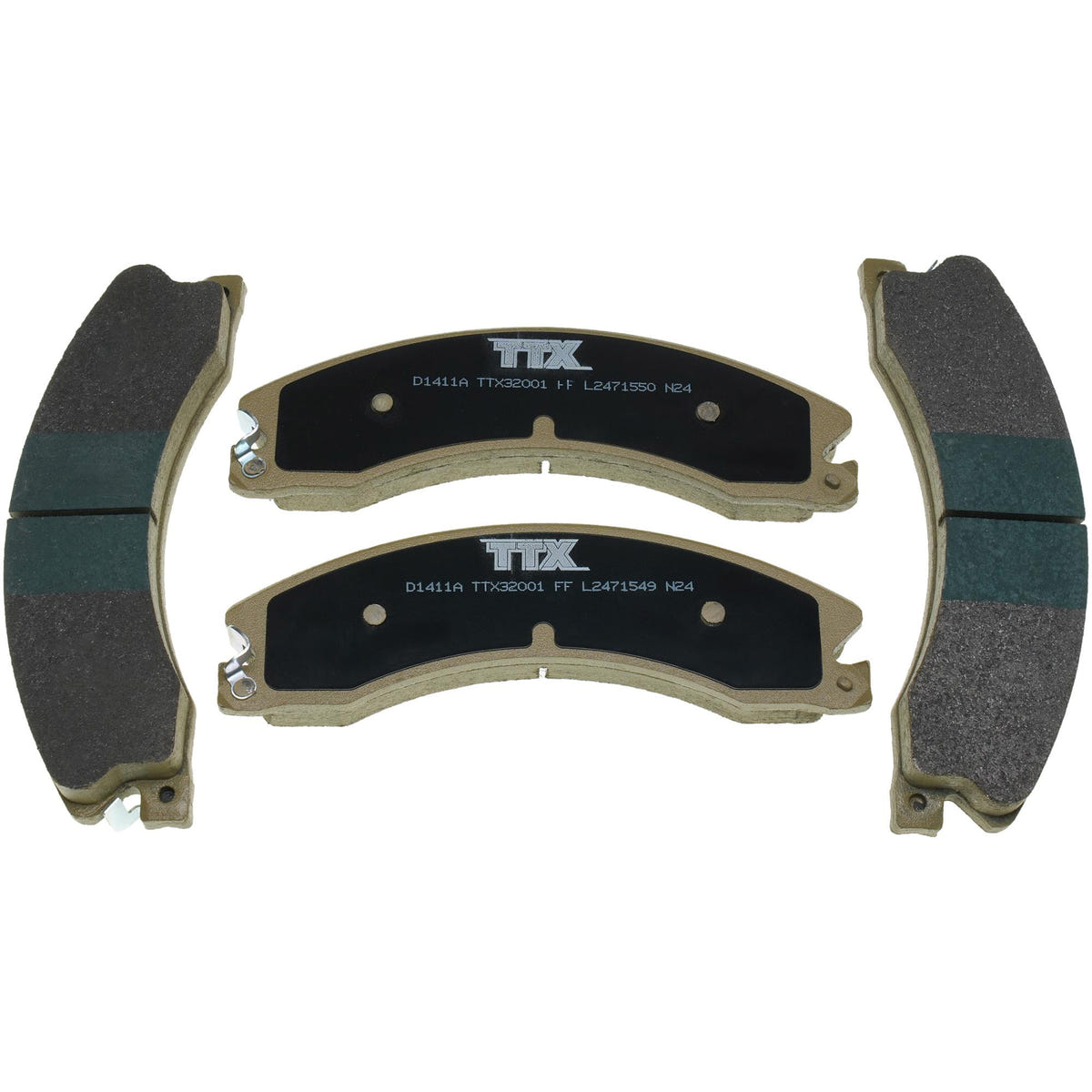 Mevotech TTX Premium Met Front and Rear Brake Pads for 11-19 GM 2500HD and 3500HD