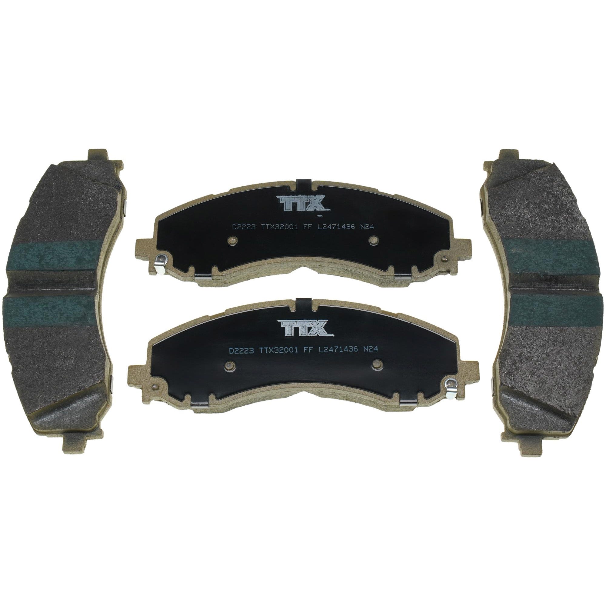 Mevotech TTX Premium Met Front and Rear Brake Pads for 19-24 Dodge Ram 2500 and 3500