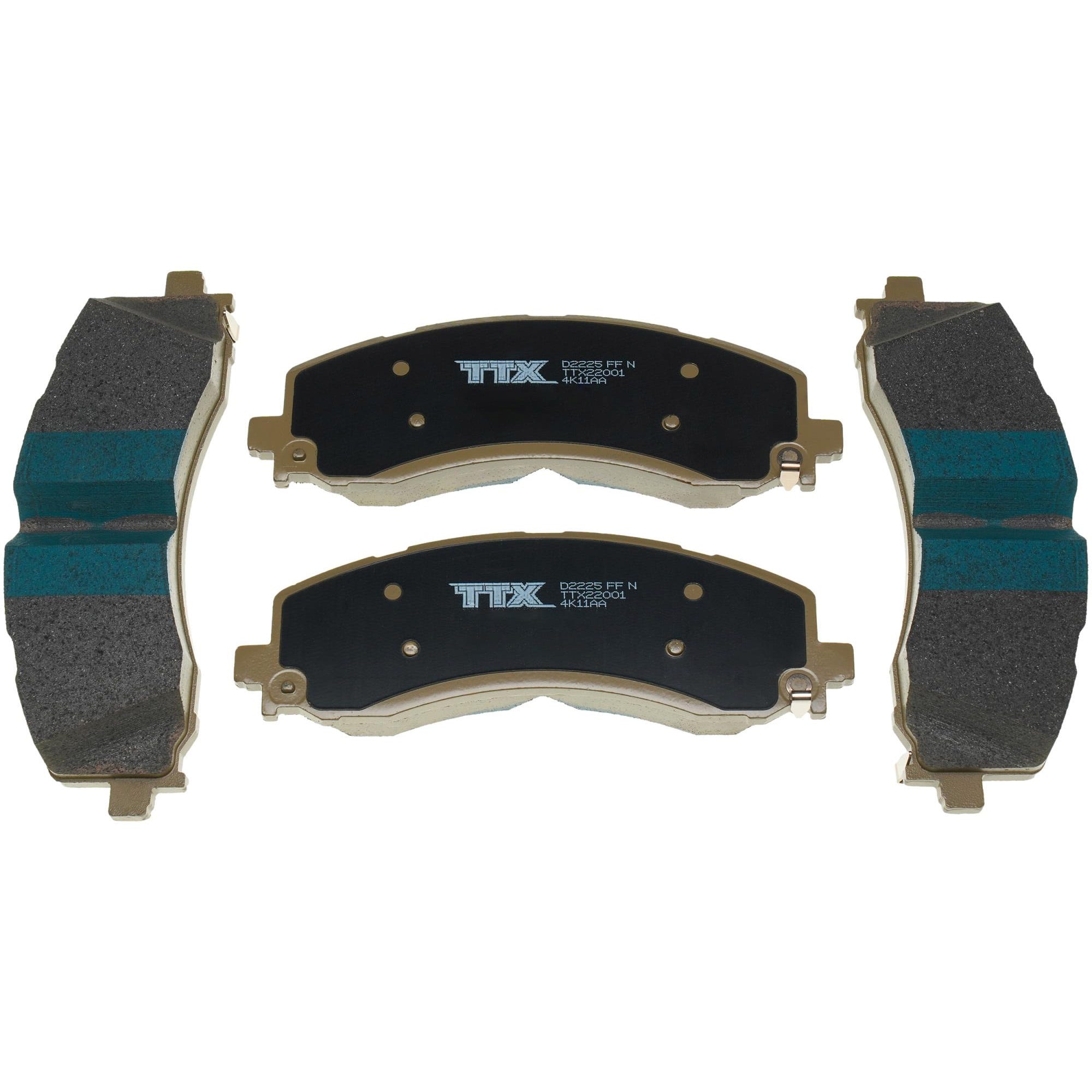 Mevotech TTX Premium Met Front and Rear Brake Pads for 19-24 Dodge Ram 2500 and 3500