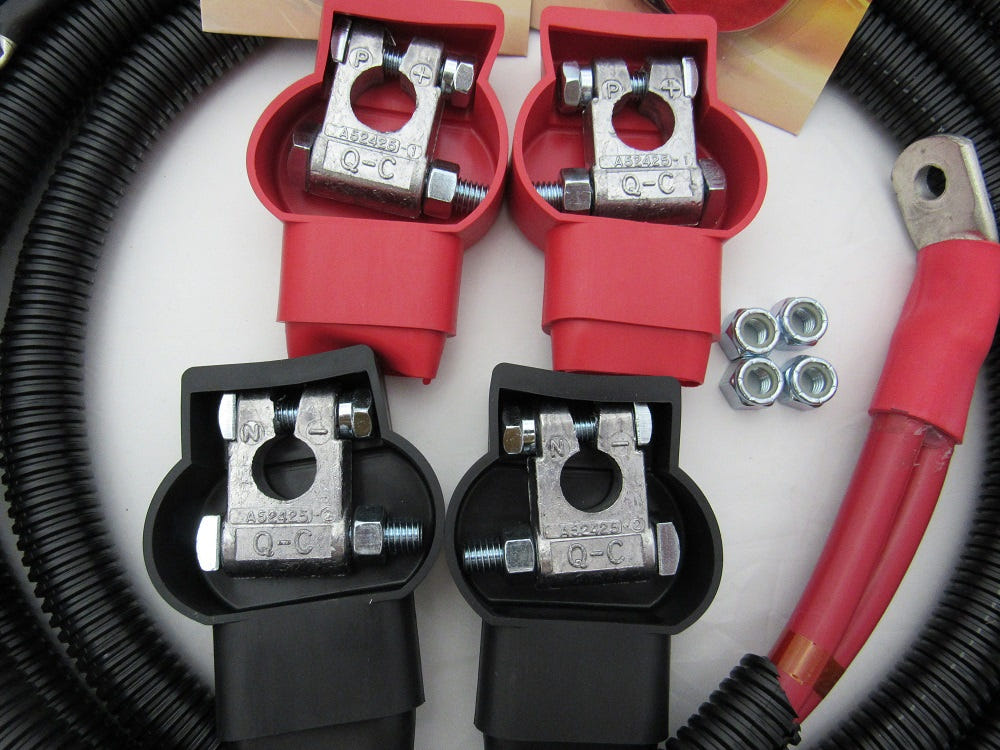 Custom Battery Cables Replacement Battery Cable Set for 08-10 Ford 6.4L Powerstroke