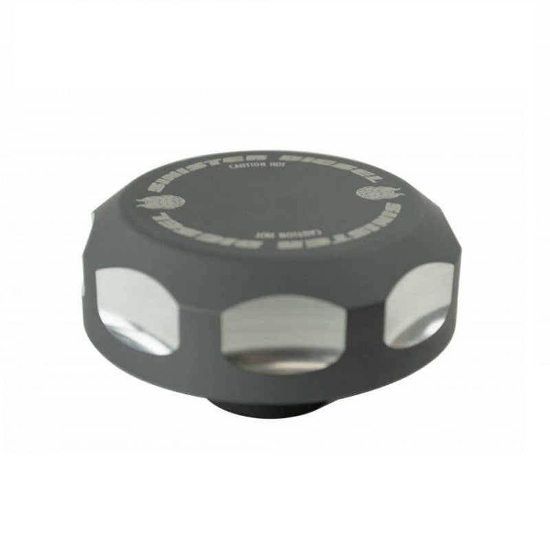 Sinister Diesel Anodized Gray Coolant Reservoir Cap for 01-16 GM 6.6L Duramax