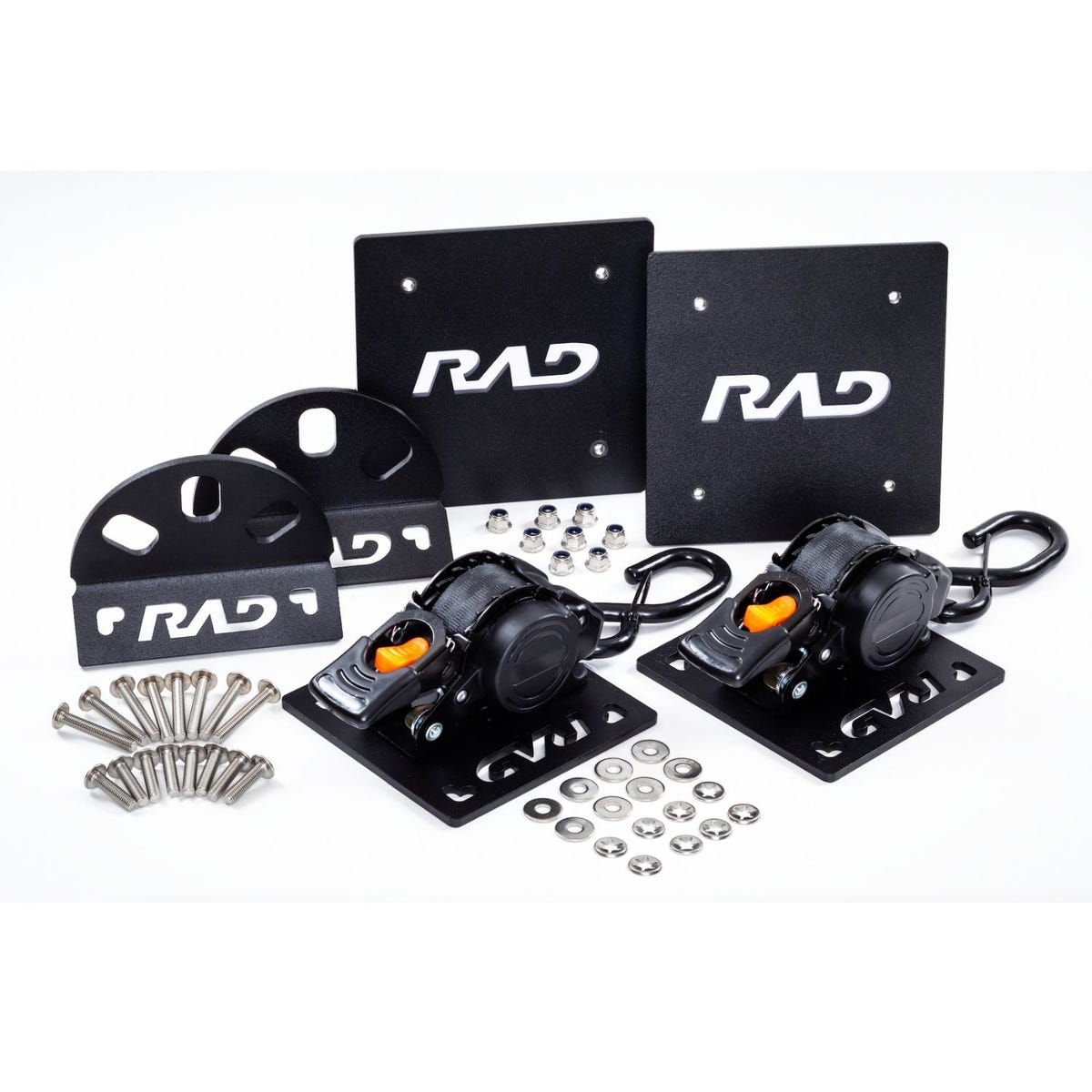 RAD Truck Straps Universal Mounted Cargo Tie-Down Kit with Patented Steel Plates Made in USA