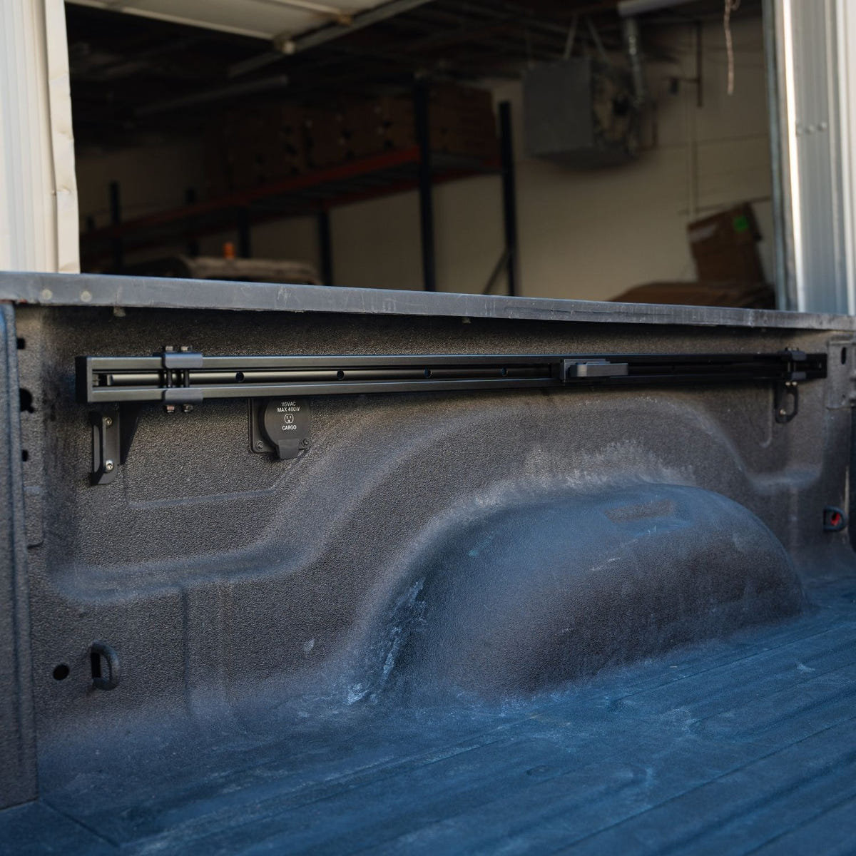 Integral truck bed rail system designed for 2019-2026 Ram 2500 and 3500 standard bed models