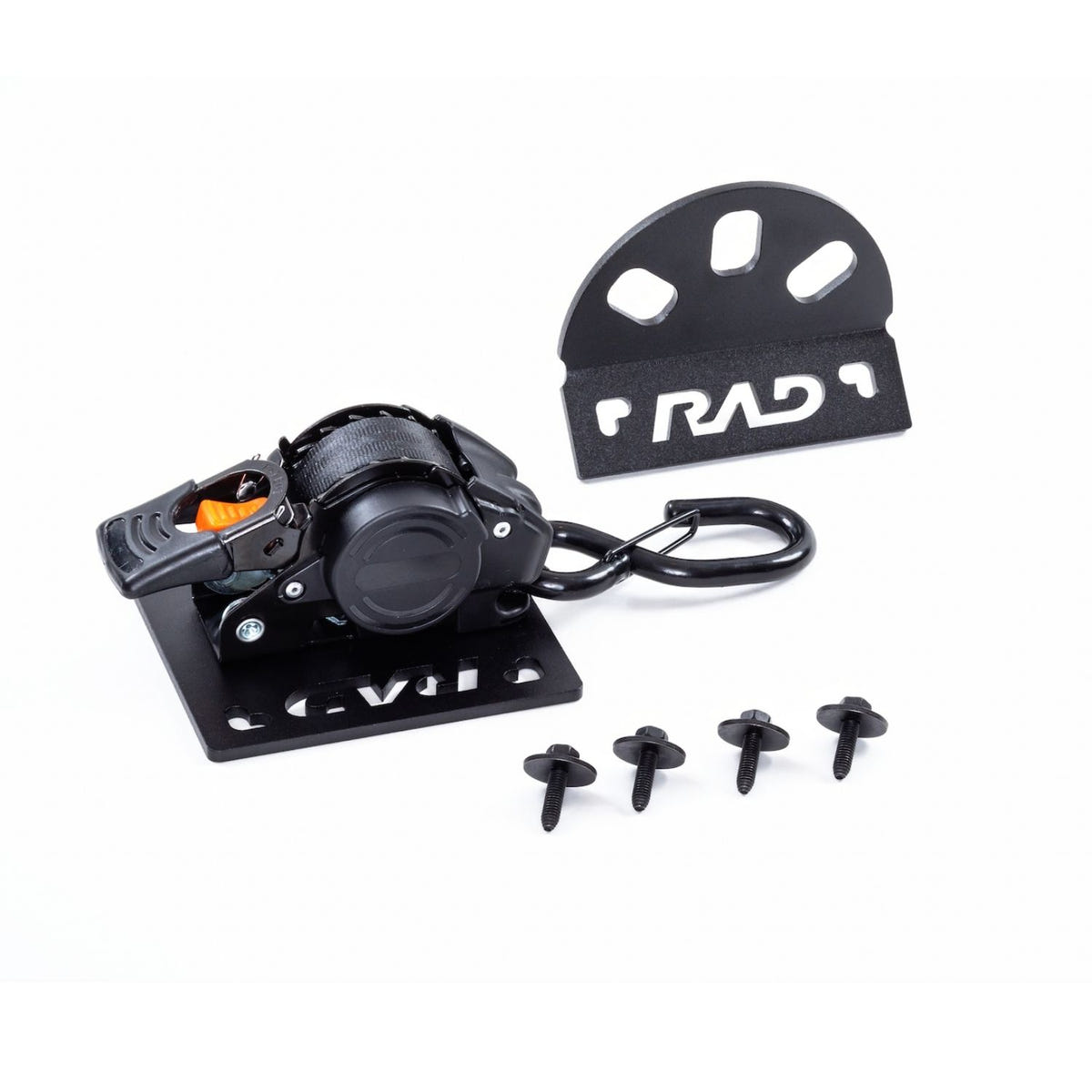 RAD Truck Straps Single Mounted Ratchet Strap Kit for Ford BoxLink Trucks in Black Out Finish