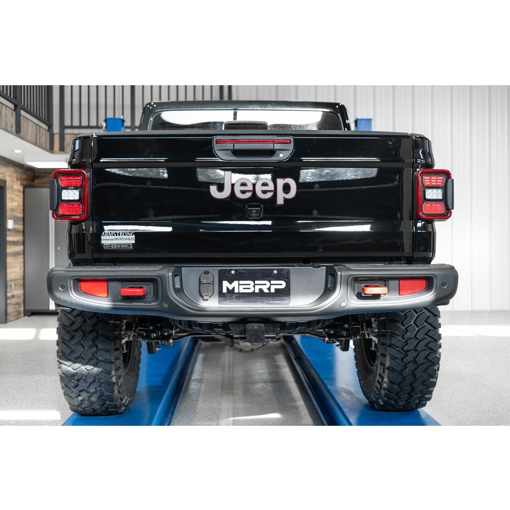 MBRP Armor Plus DPF-Back 3-Inch T409 Exhaust with Turndown for 21-23 Jeep Gladiator JT 3.0L EcoDiesel