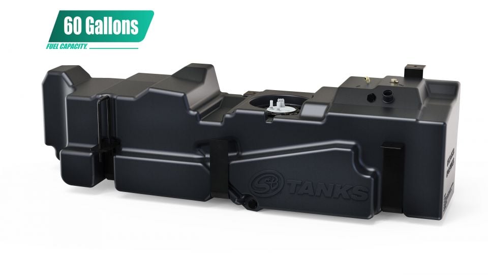 S&amp;B 56 Gallon Replacement Fuel Tank for 11-16 6.7L Ford Powerstroke Crew Cab Short Bed