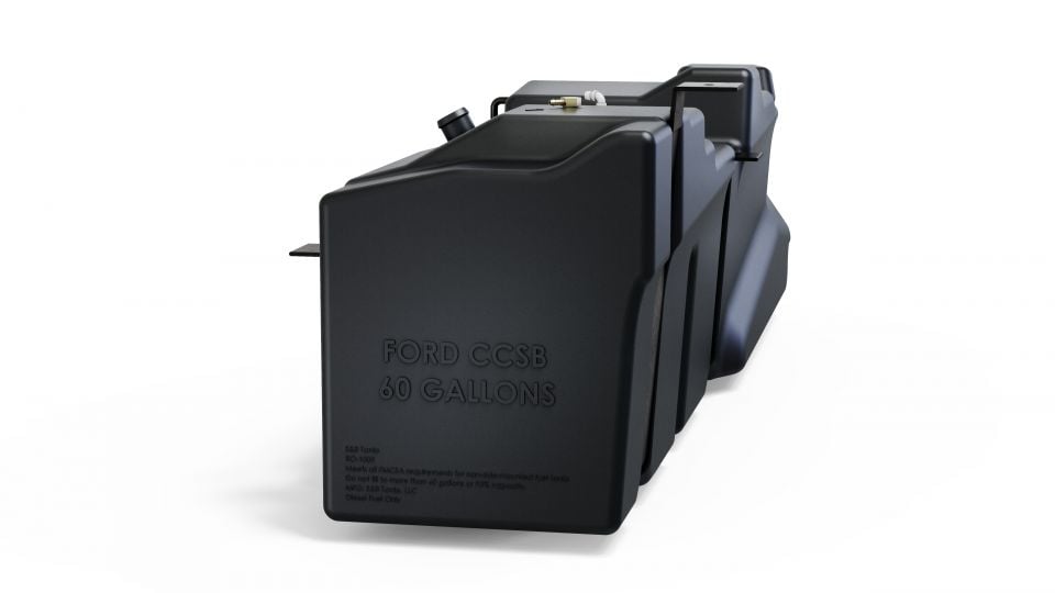 S&amp;B 56 Gallon Replacement Fuel Tank for 11-16 6.7L Ford Powerstroke Crew Cab Short Bed