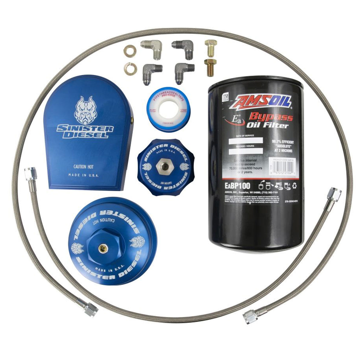 Sinister Diesel External Oil Filter System for 03-07 Ford 6.0L Powerstroke