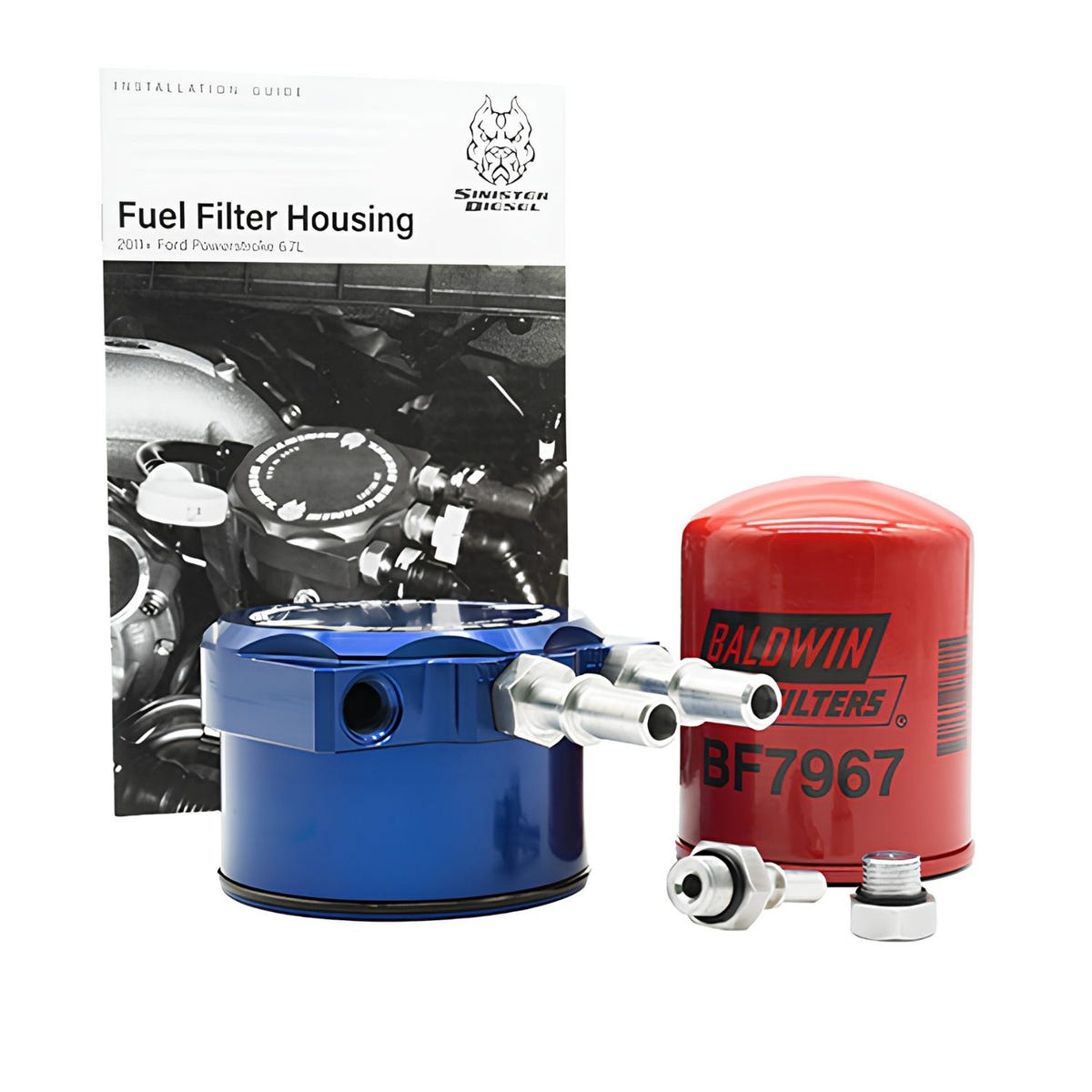 Sinister Diesel Fuel Filter Conversion Kit for 11-23 Ford 6.7L Powerstroke
