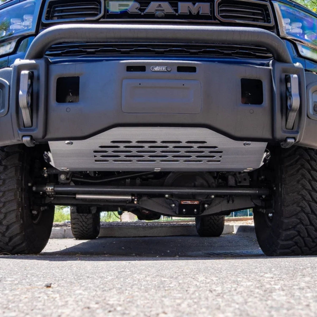 SDHQ aluminum front skid plate for 2019+ Ram 2500 3500 heavy-duty trucks