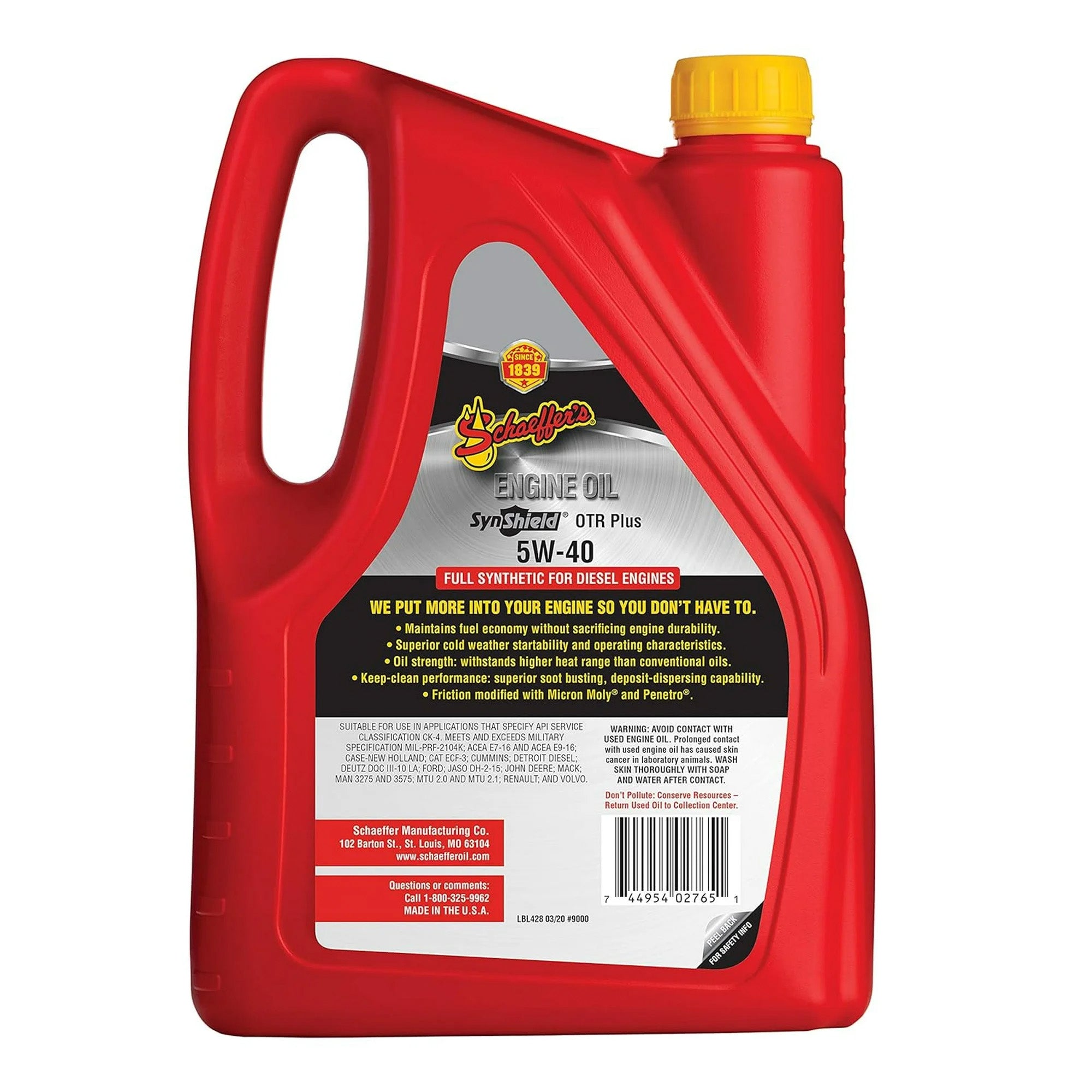 Schaeffer's 9000 SynShield OTR Plus Full Synthetic 5W-40 Engine