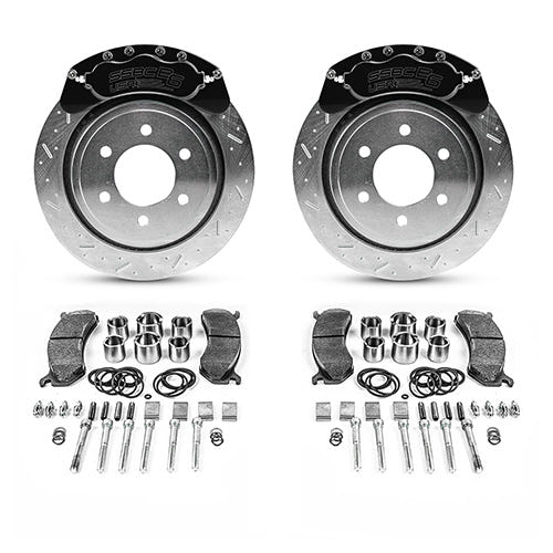 SSBC-USA B6-Brawler Direct Fit Rear Disc Brake Upgrade Kit With Rotors for 18-20 Ford 3.0L Powerstroke F-150 4WD