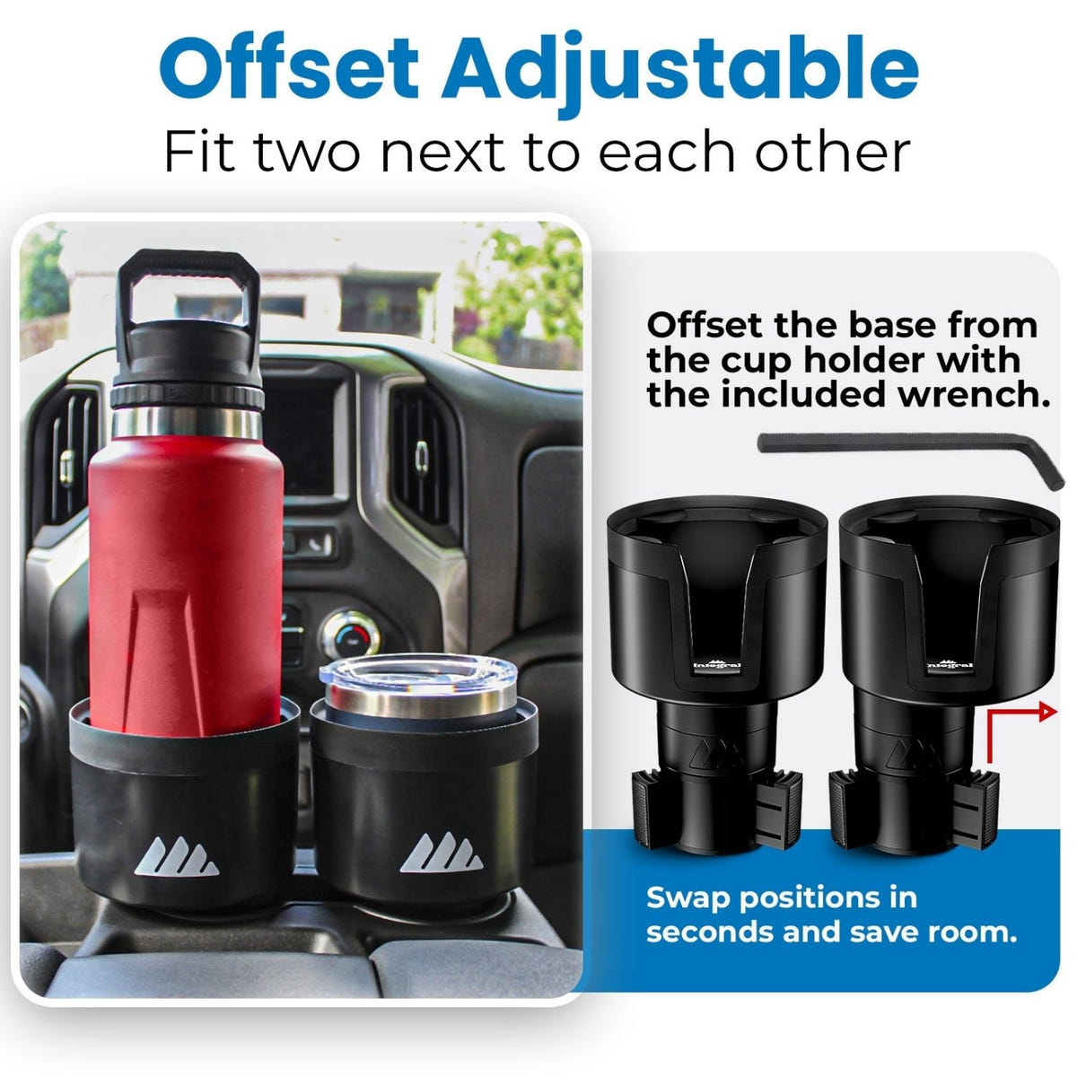 Ultimate Expander cup holder with integrated mug handle slot for handled drinkware