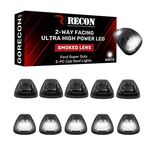 RECON 5 Piece LED Cab Light Set 2-Way Front &amp; Rear Facing for 99-16 Ford F-250 - F-550 SuperDuty