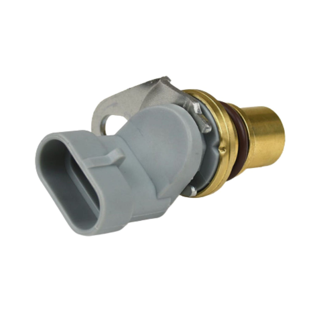 Close-up of XDP XD1048 CKP sensor with gray electrical connector and metal housing