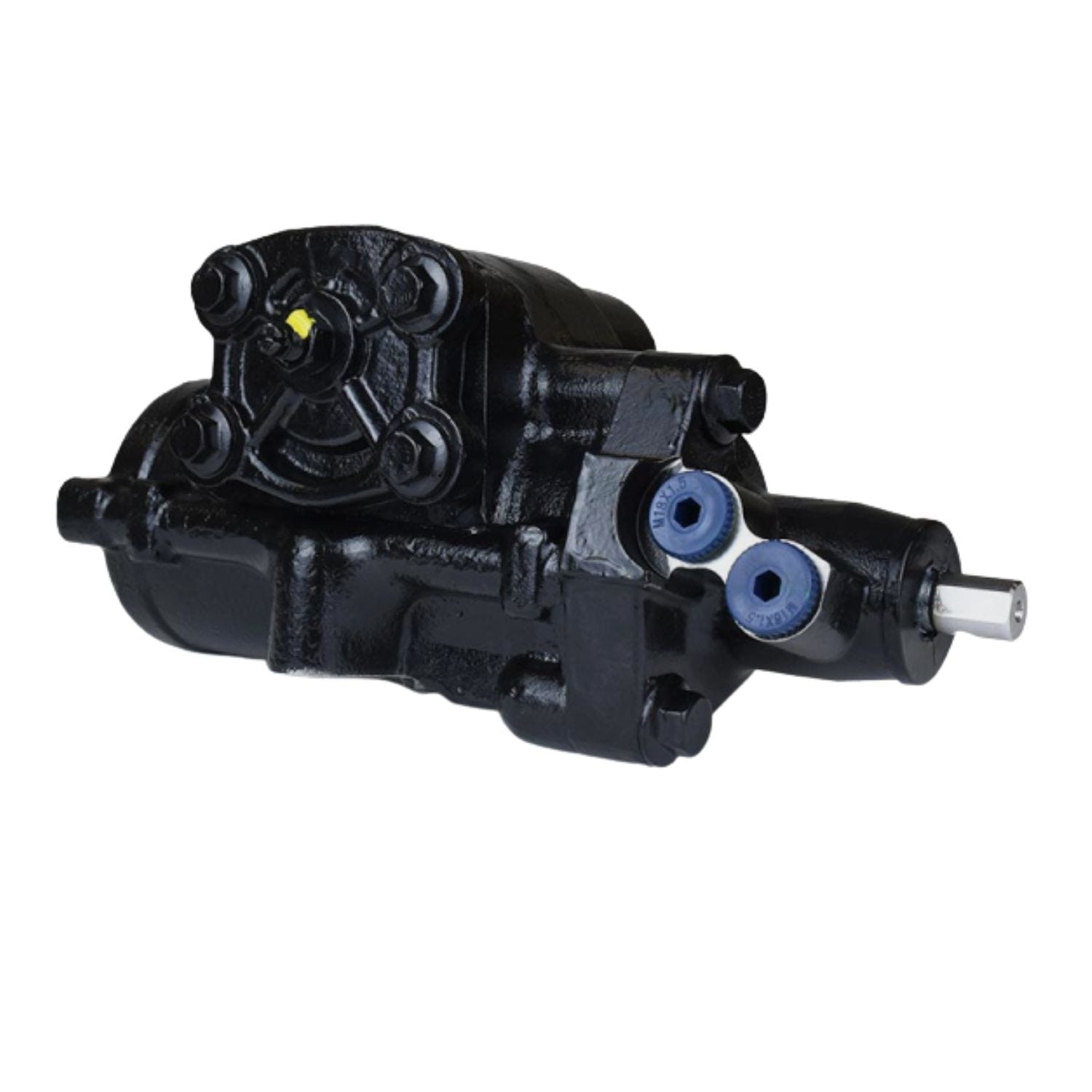 Direct bolt-on steering gear box replacement installation using factory pitman arm and shaft