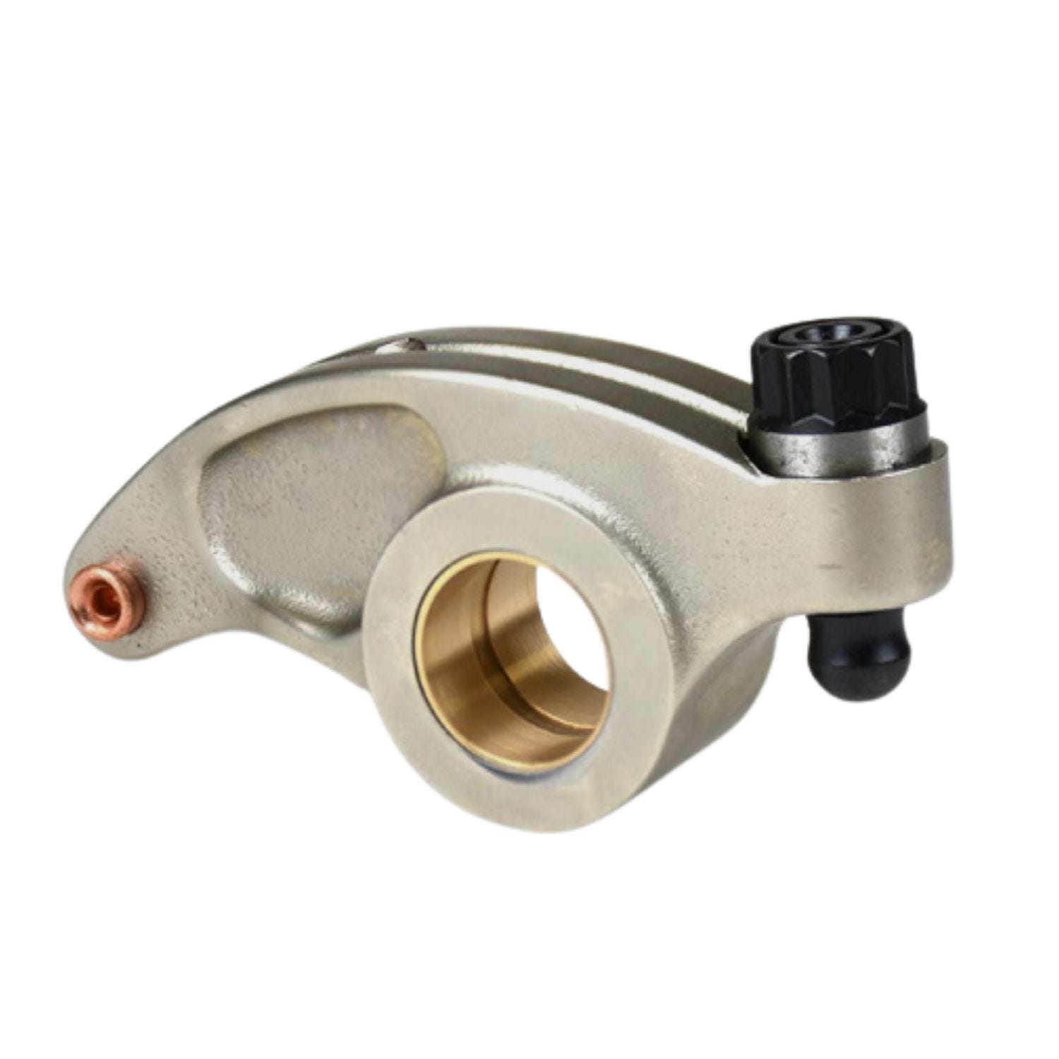 Close-up of XDP rocker arm showing oiling design and adjusting screw