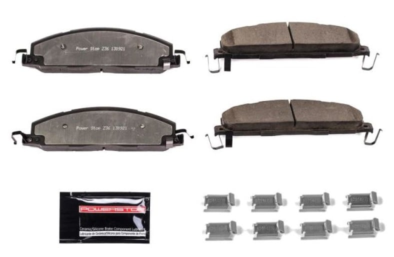 PowerStop Z36 Truck &amp; Tow Brake Pads with Hardware (Pair) 09 18 Dodge/Ram 2500/3500 6.7L Cummins