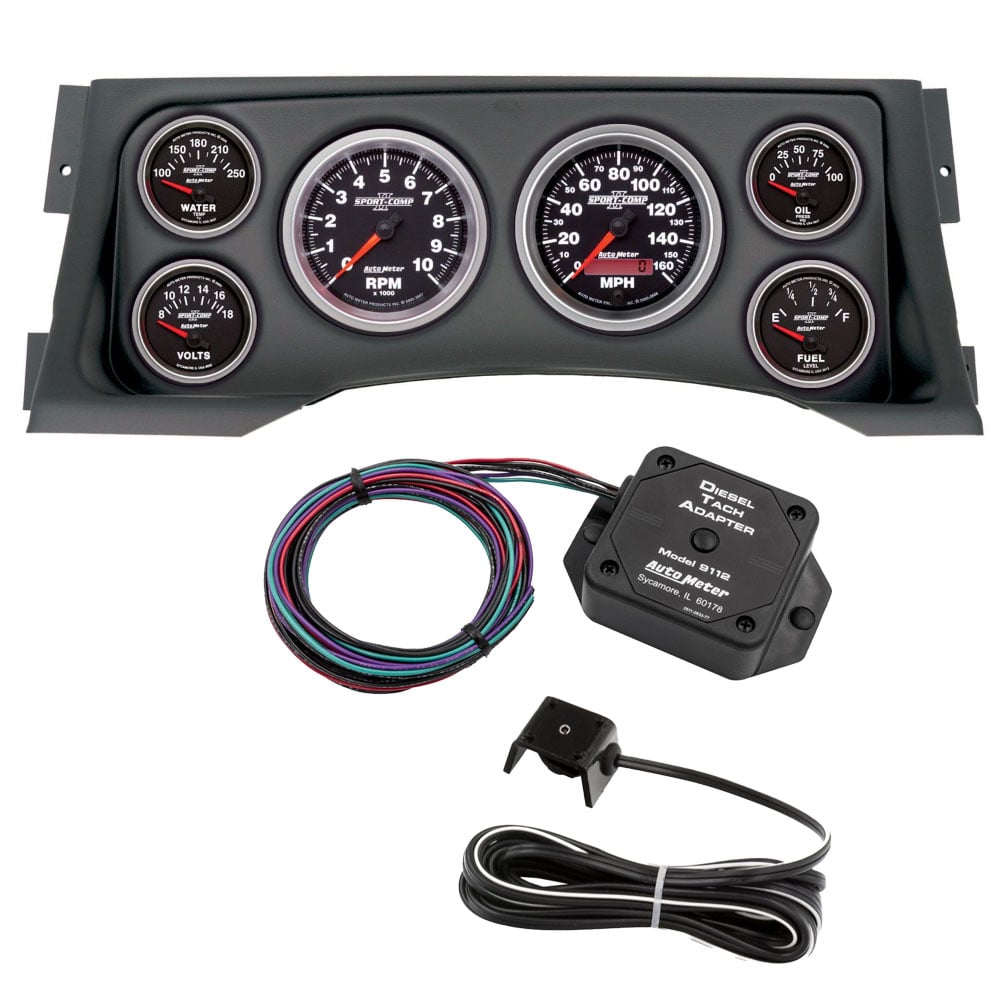 Auto Meter Sport Comp 6 Piece Gauge Kit for 95-98 GM 6.5L Detroit