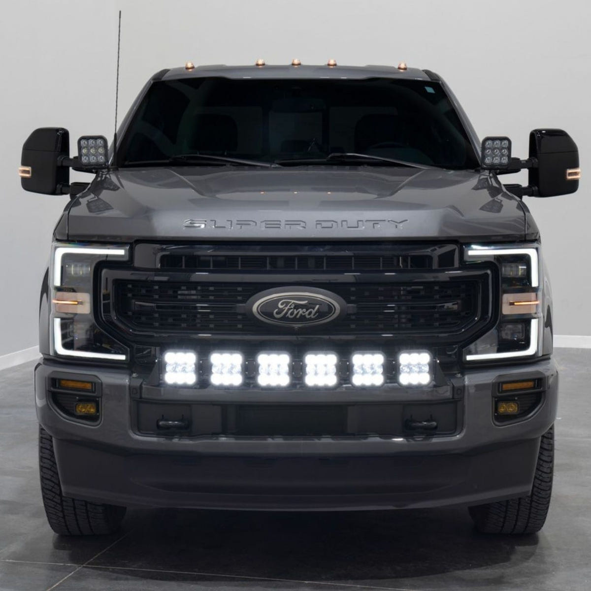 Ford Super Duty SS5 CrossLink LED grille lightbar installed