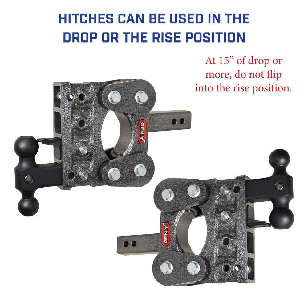 Gen-Y Hitch Mega-Duty 32K Drop Hitch 3" Shank With Dual-Ball - 6" Offset Drop
