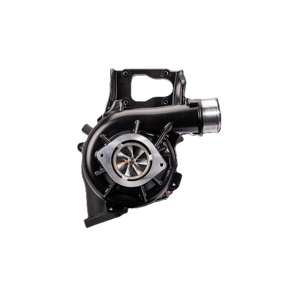 Black mechanical component on a white background