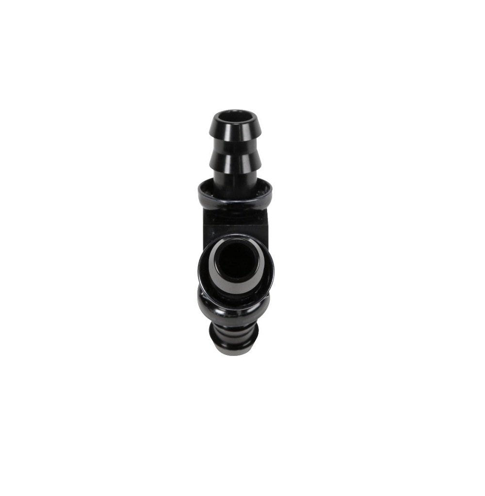 Fleece Performance 1 and 2" Black Anodized Aluminum Y Barbed Fitting -8 Pushlock Hose
