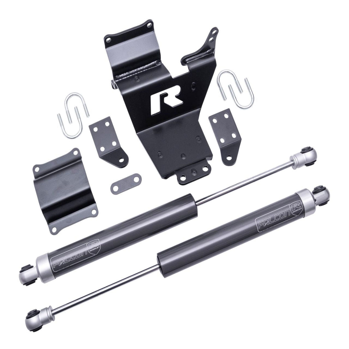 ReadyLIFT Bolt On Falcon-equipped Dual Steering Stabilizer System for 05-26 Ford F-450 and F550