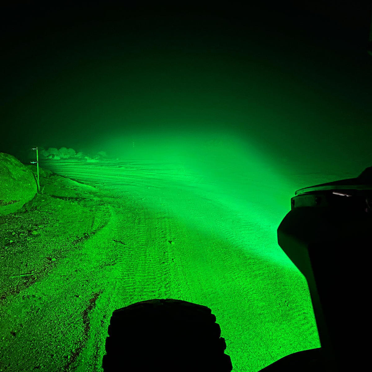 GG Lighting Race Series Green LED Flood Pattern Pod Light