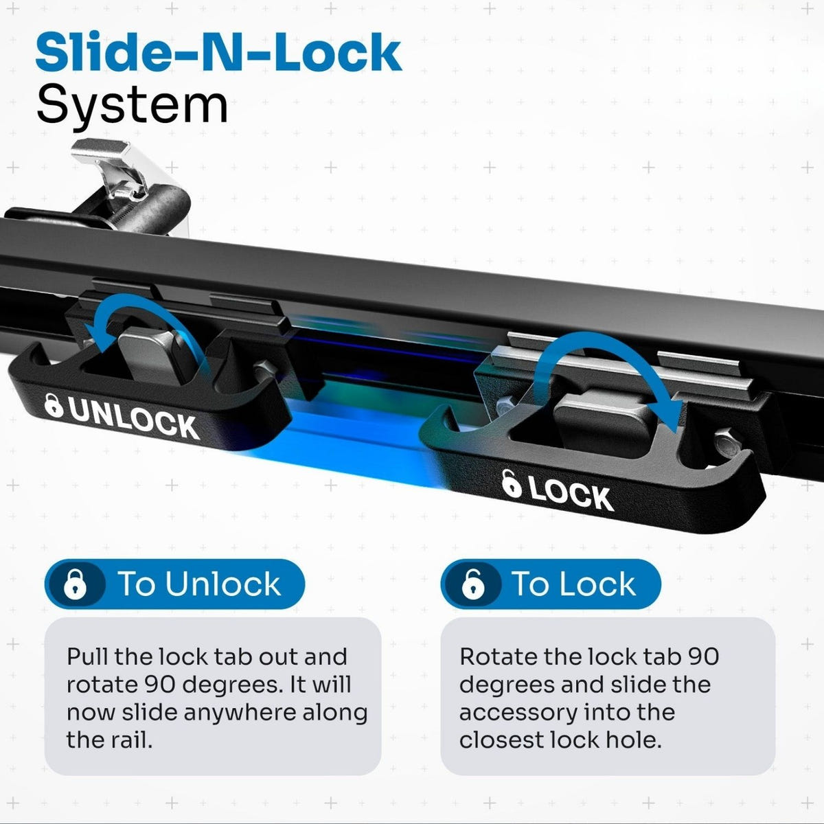 Integral Truck cargo management bulkhead rail installed in a GM 1500 truck bed