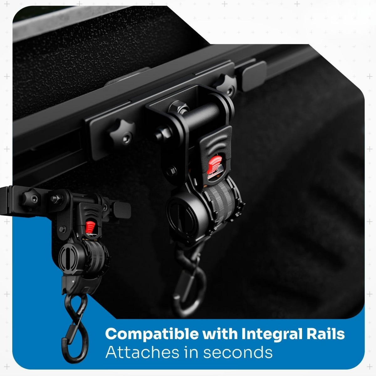 Integral Truck Bulkhead Rail extruded aluminum construction with durable black powder-coated finish