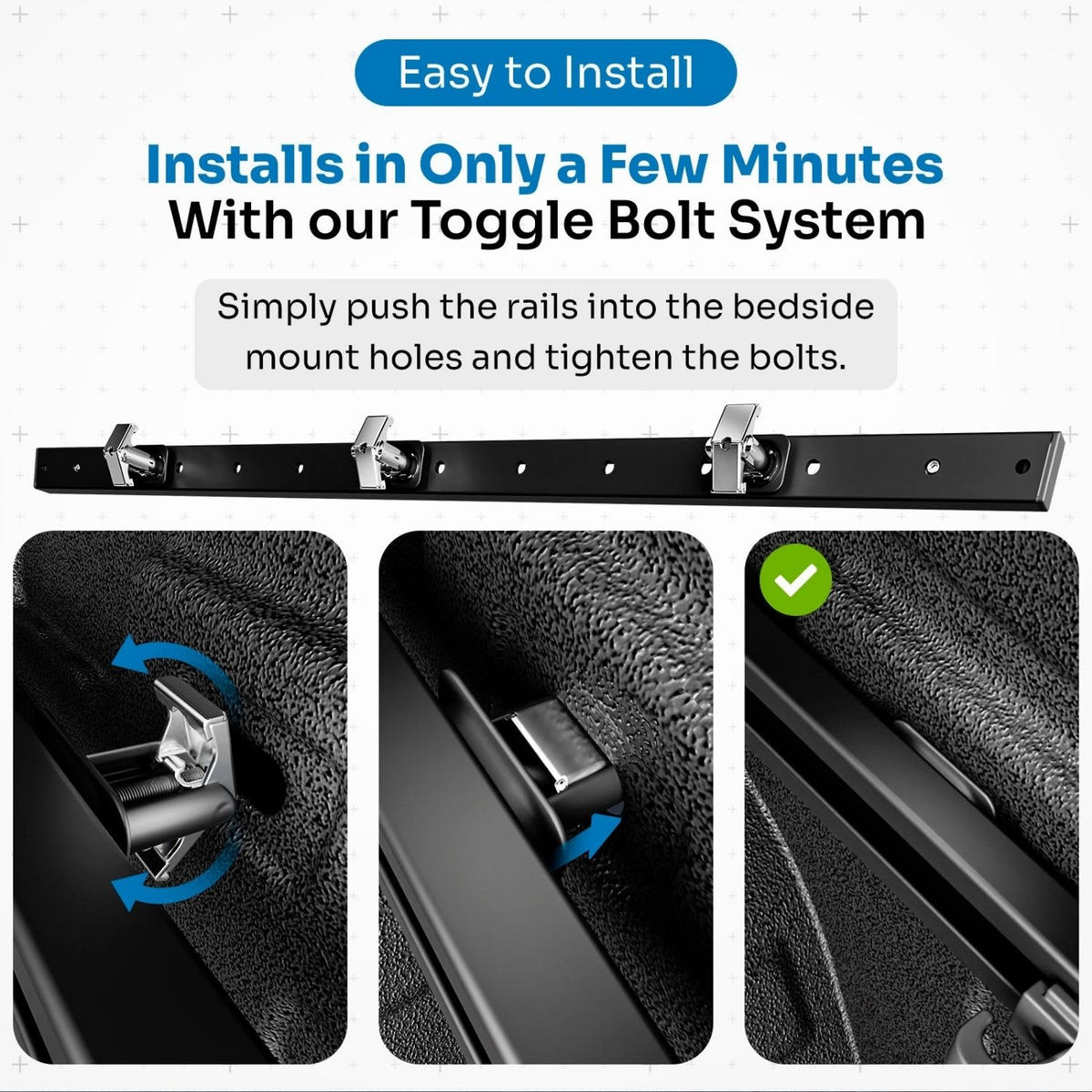 Integral Truck Bulkhead Rail for 2019-2026 Silverado and Sierra trucks mounted to factory bulkhead holes
