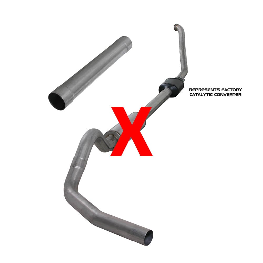 Diamond Eye 4" Stainless Steel Turbo Back Exhaust with Stock Cat for 94-97 7.3L PowerStroke K4306S