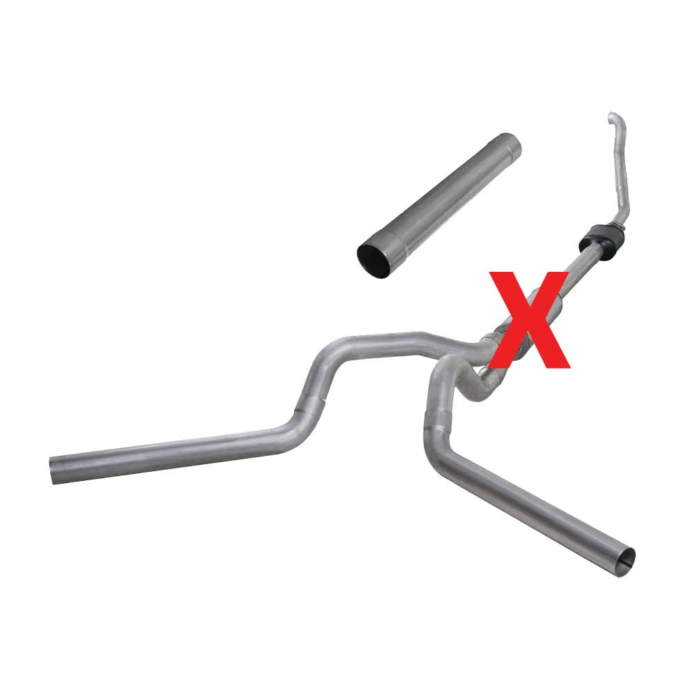 Diamond Eye 4" Turbo Back Dual Outlet Exhaust with Stock Cat for 94-97 Ford 7.3L Powerstroke