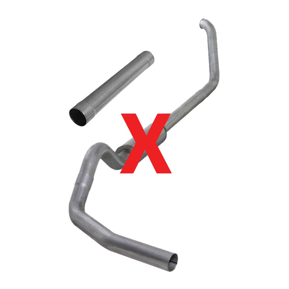 Diamond Eye 4" Stainless Turbo Back Single Exhaust W and Downpipe Pyro Plug for 00-03 7.3L Ford Powerstroke