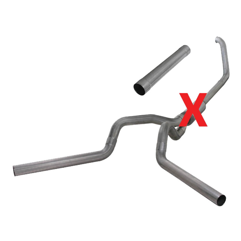 Diamond Eye 4" Stainless Steel Turbo Back Dual Outlet Exhaust for 00-03 7.3L Ford Powerstroke