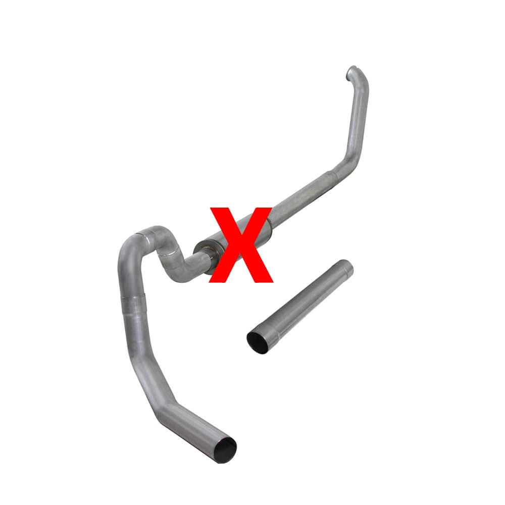 Diamond Eye 4" Aluminized Turbo Back Single for 01-03 Ford 7.3L Powerstroke Excursion