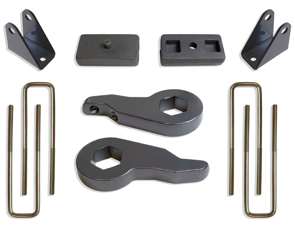 MaxTrac 2.5" Front 1.0" Rear Leveling Kit With Shock Extensions for 01-10 GM 1500HD and 2500HD and 3500HD