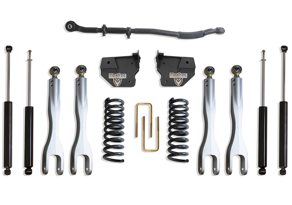MaxTrac 2.5" Coil Spring 4-Link Shock Leveling Kit for 14-24 Ram 6.7L Cummins 2500 and 3500 4WD
